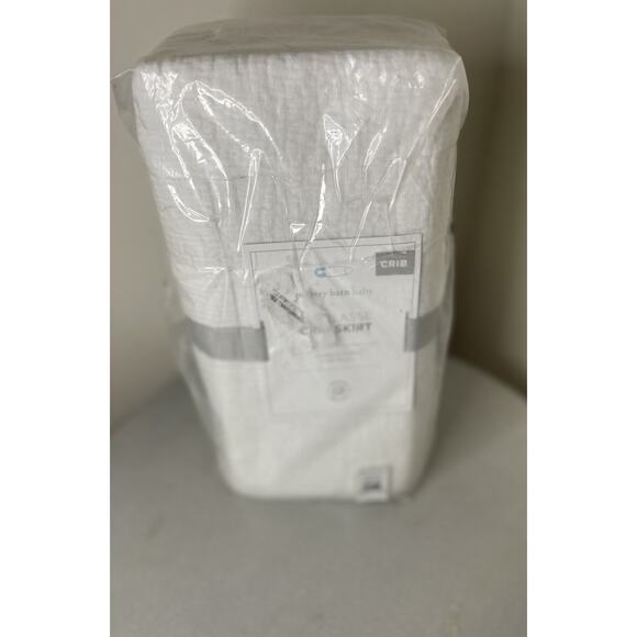 NEW Pottery Barn BABY Matelasse White Cotton Nursery Crib Skirt 16” Drop -28x52” - Picture 3 of 12